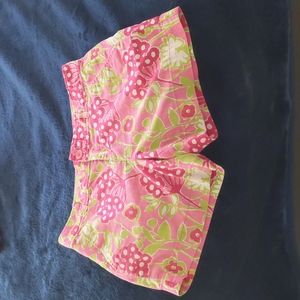 Lilly Pulitzer shorts, size 6, pink and green, floral print